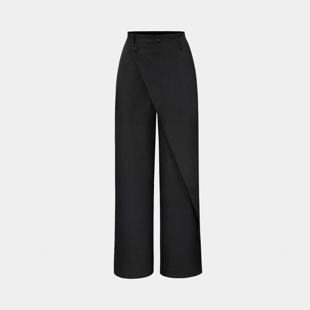 Denise - Pantalones Rectos con Drapado Moderno