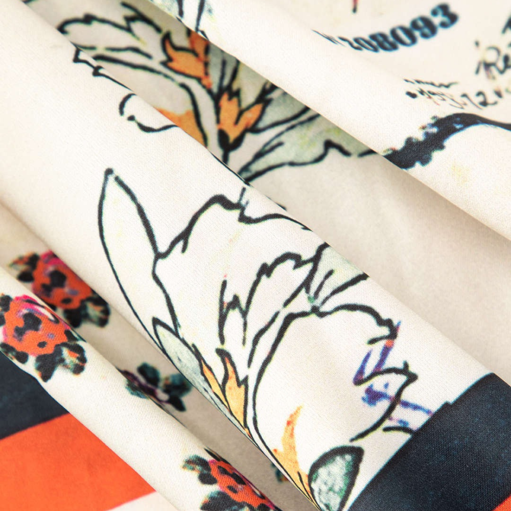 Deleire - Pantalones Rectos de Cintura Alta con Estampado Floral