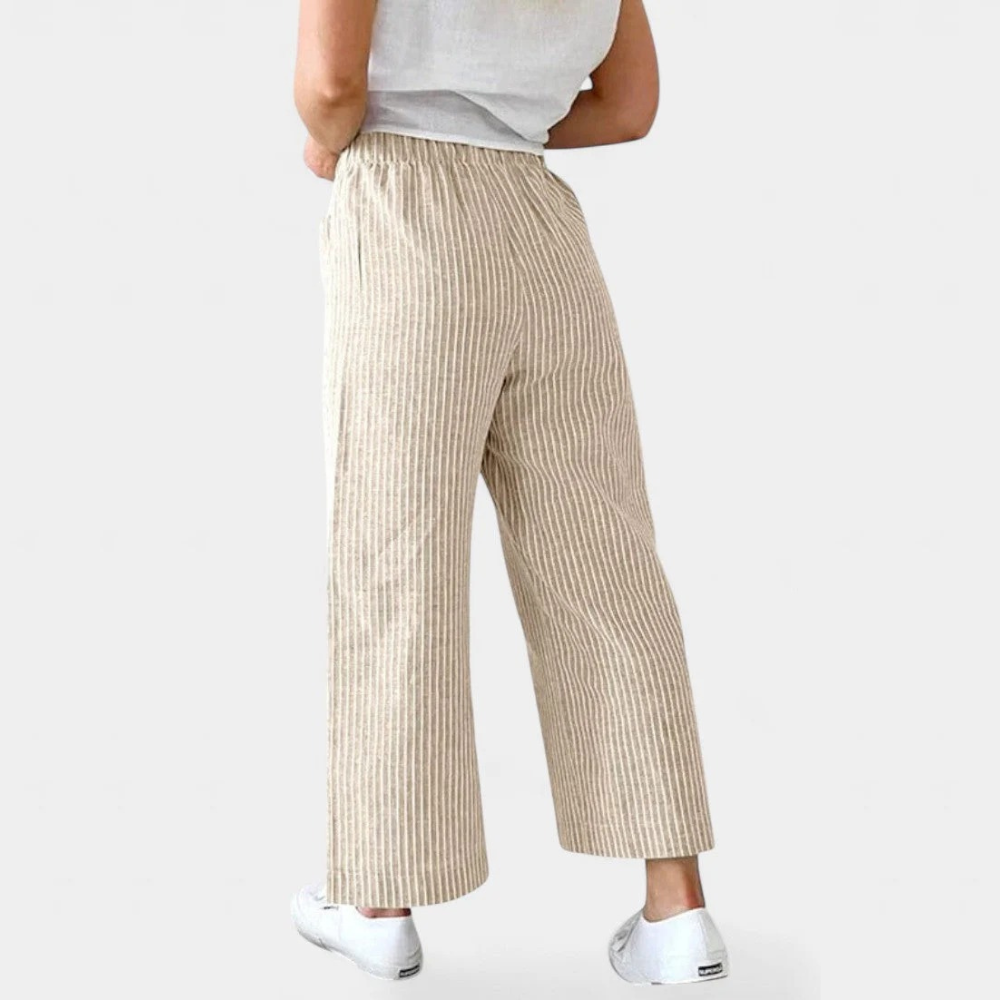 Leneire - Pantalones Livianos de Corte Relajado