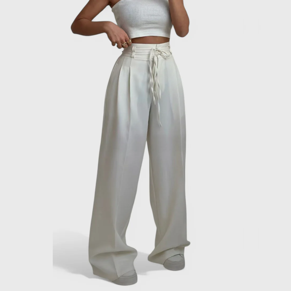 Dene - Pantalones de pierna ancha con cordones