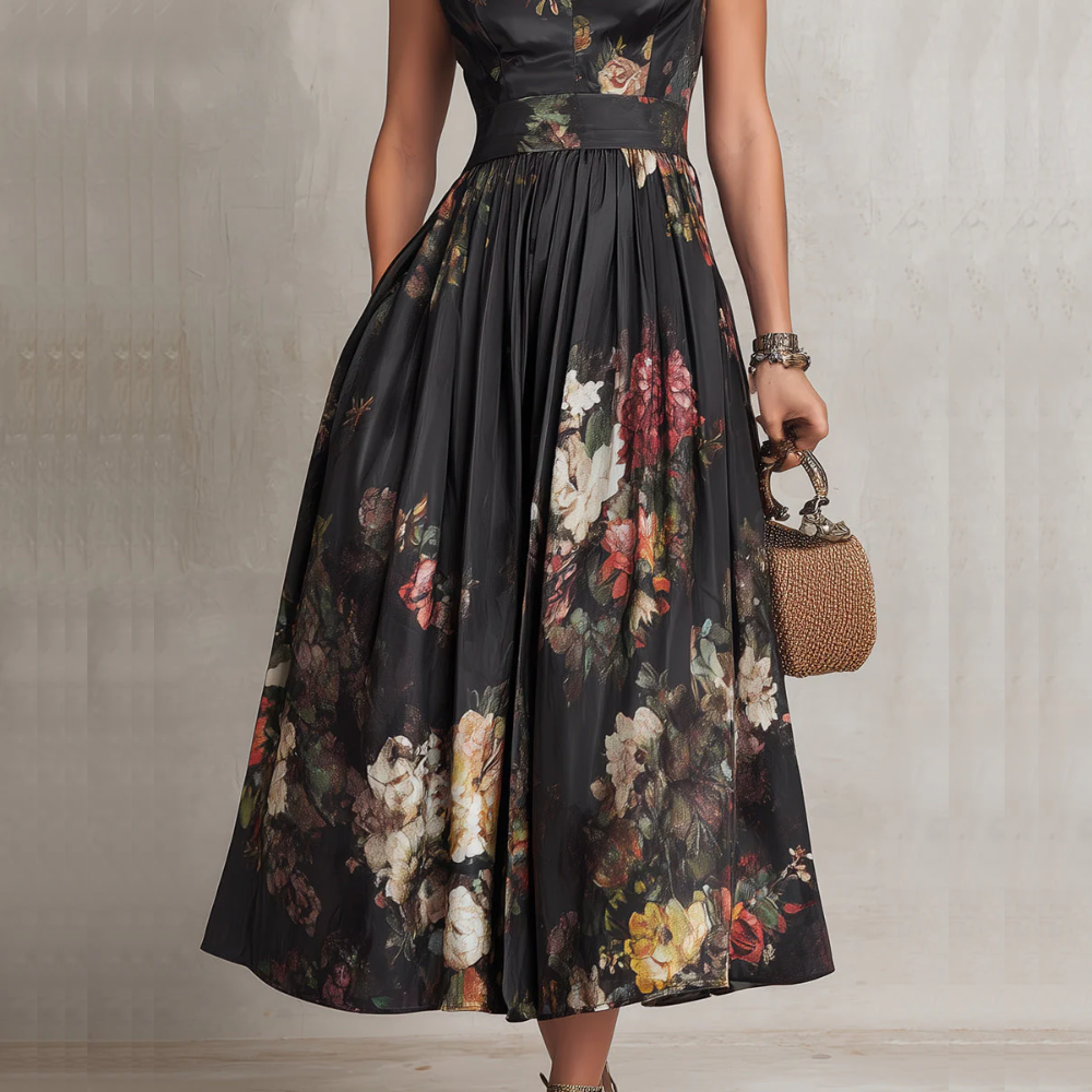 CHLOE - VESTIDO MIDI FLORAL