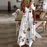 Vestido Maxi Floral Hombros Descubiertos con Escote en V