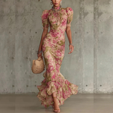 LOUISE - RUFFLED FLORAL MAXI DRESS