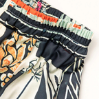 Deleire - Pantalones Rectos de Cintura Alta con Estampado Floral