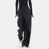 Denise - Pantalones Rectos con Drapado Moderno