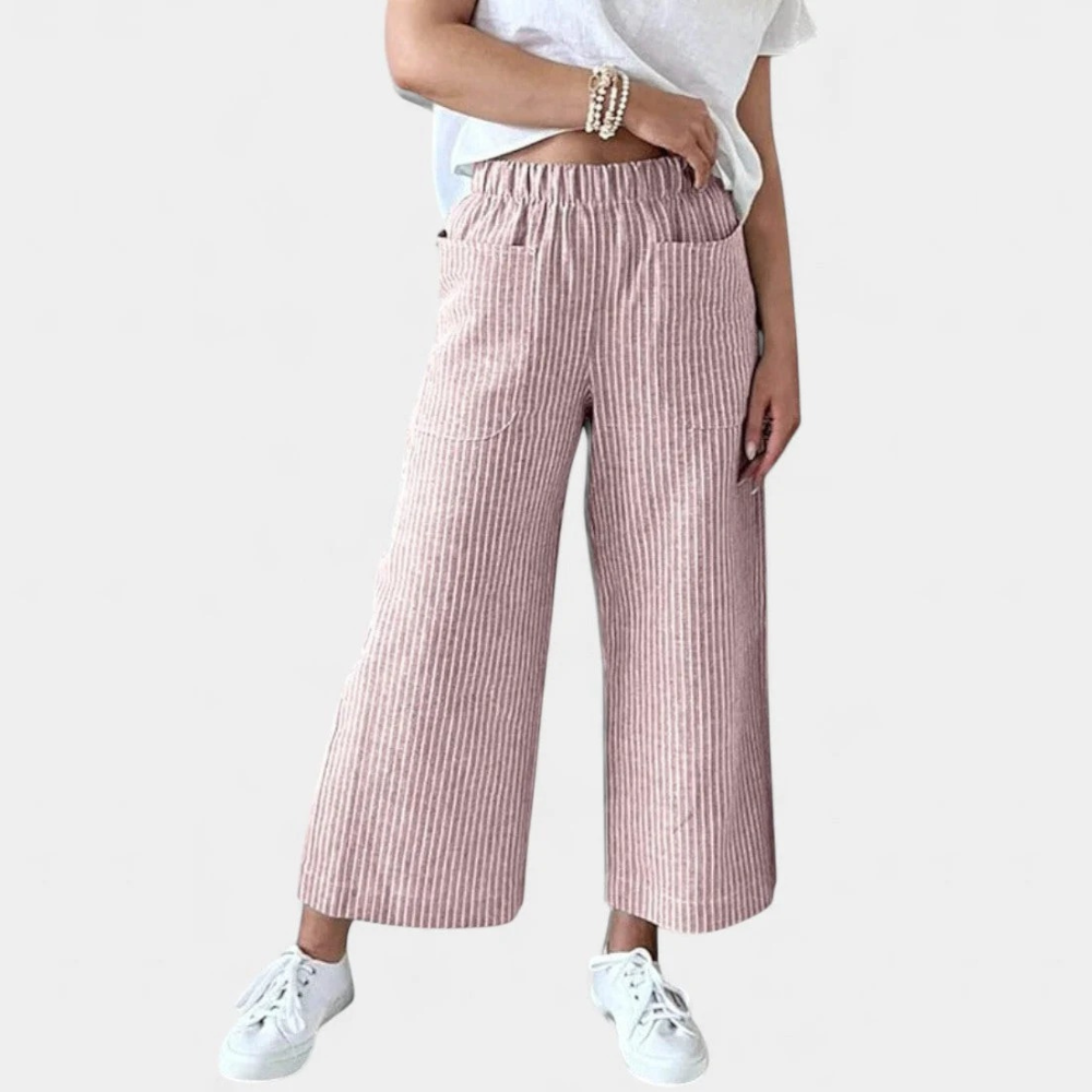 Leneire - Pantalones Livianos de Corte Relajado