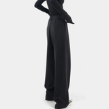 Denise - Pantalones Rectos con Drapado Moderno