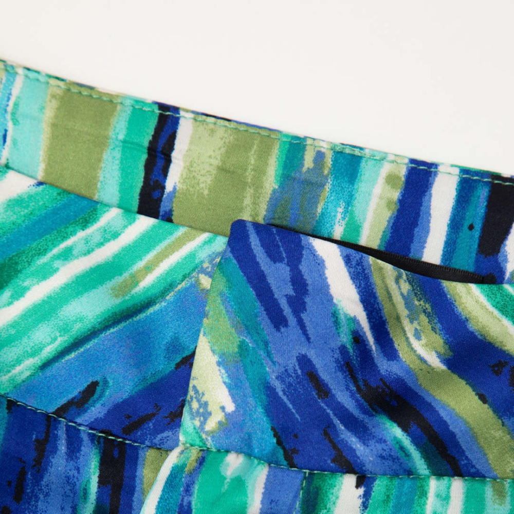 Ilina - Pantalones Rectos de Cintura Alta con Estampado de Mármol