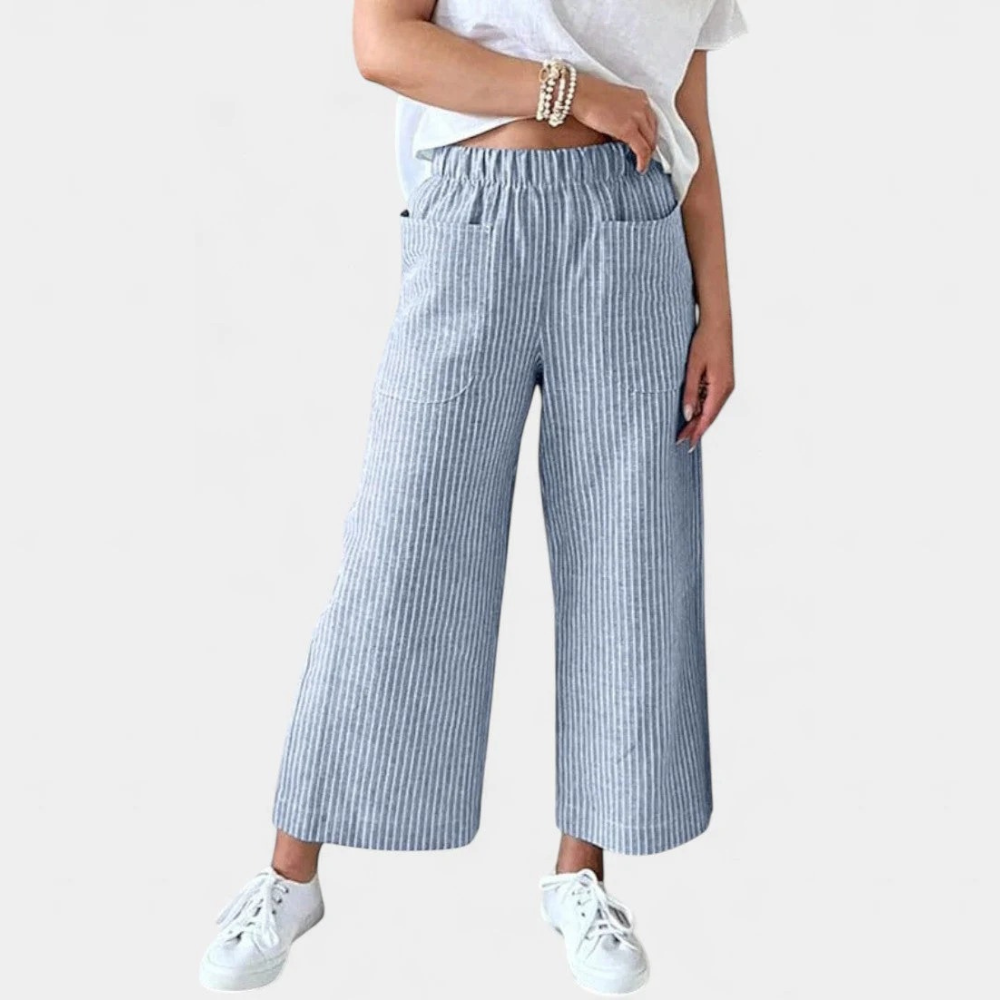 Leneire - Pantalones Livianos de Corte Relajado