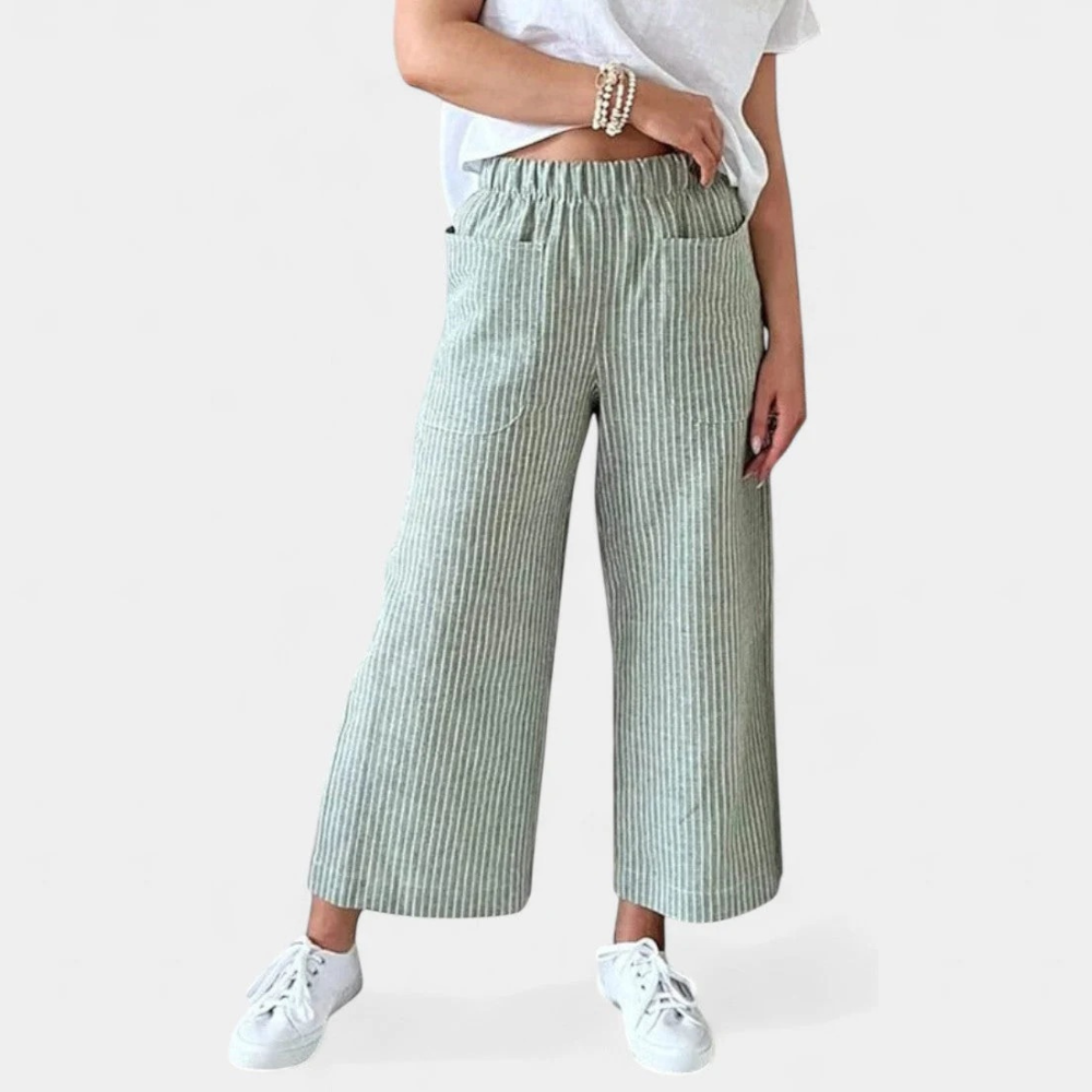 Leneire - Pantalones Livianos de Corte Relajado