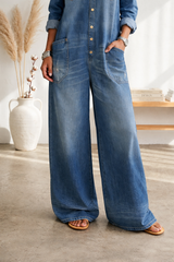Vegania - mono de denim algodón con lavado vintage