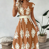 Candela - Vestido maxi barroco con escote en V