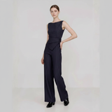 Conjunto Bellamour De Sastrería Con Blusa Asimétrica y Pantalón Palazzo