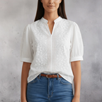 Athenea - Blusa floral con cuello en V