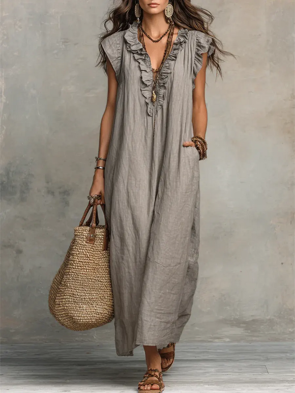 Canela -Vestido largo bohemio
